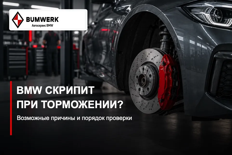 Тормозной диск и суппорт BMW в автосервисе