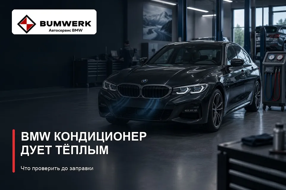 BMW в автосервисе: проверка кондиционера, если он дует тёплым воздухом