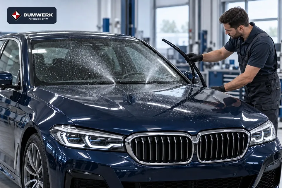 Не работает омыватель лобового стекла BMW: причины и проверка