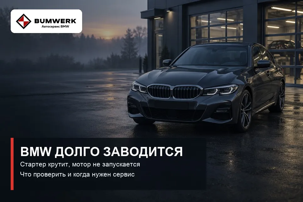 BMW у сервиса ранним утром: что проверить, если двигатель долго запускается