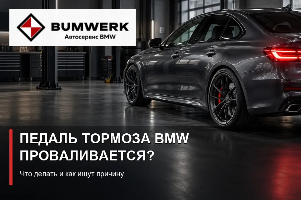 Проваливается педаль тормоза BMW: причины и что делать