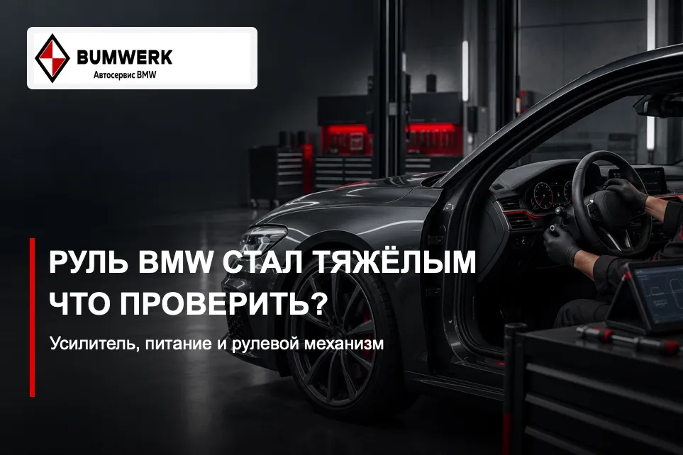Руль BMW стал тяжёлым: причины и что проверить