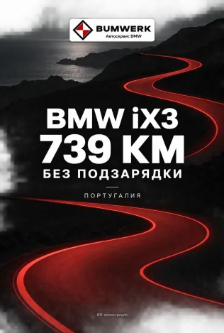 BMW iX3 проехал 739 км по Португалии без подзарядки